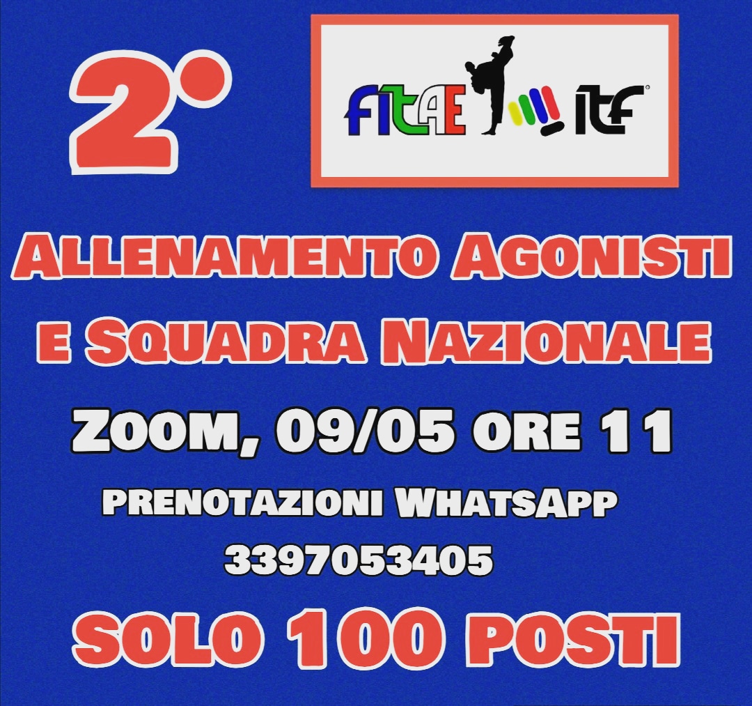 2° ALLENAMENTO ONLINE<BR> AGONISTI E SQUADRA NAZIONALE<BR> PIATTAFORMA ZOOM, 09/05/2020