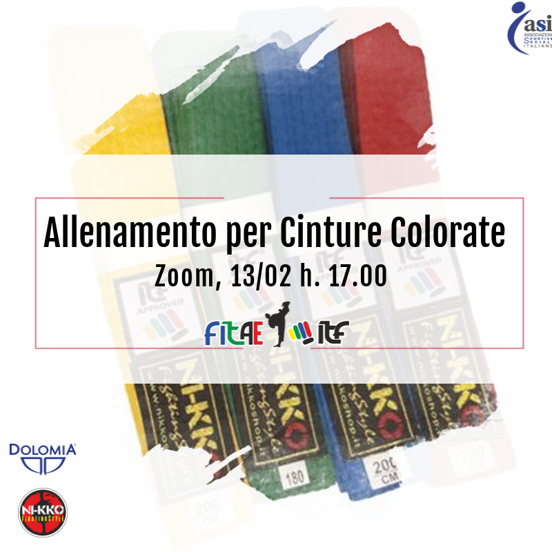 ALLENAMENTO<BR> PER CINTURE COLORATE<br> ZOOM, 13/02/2021