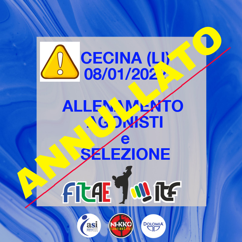 ALLENAMENTO/SELEZIONE<BR> CECINA (LI), 08/01/2022 <BR> ANNULLATO
