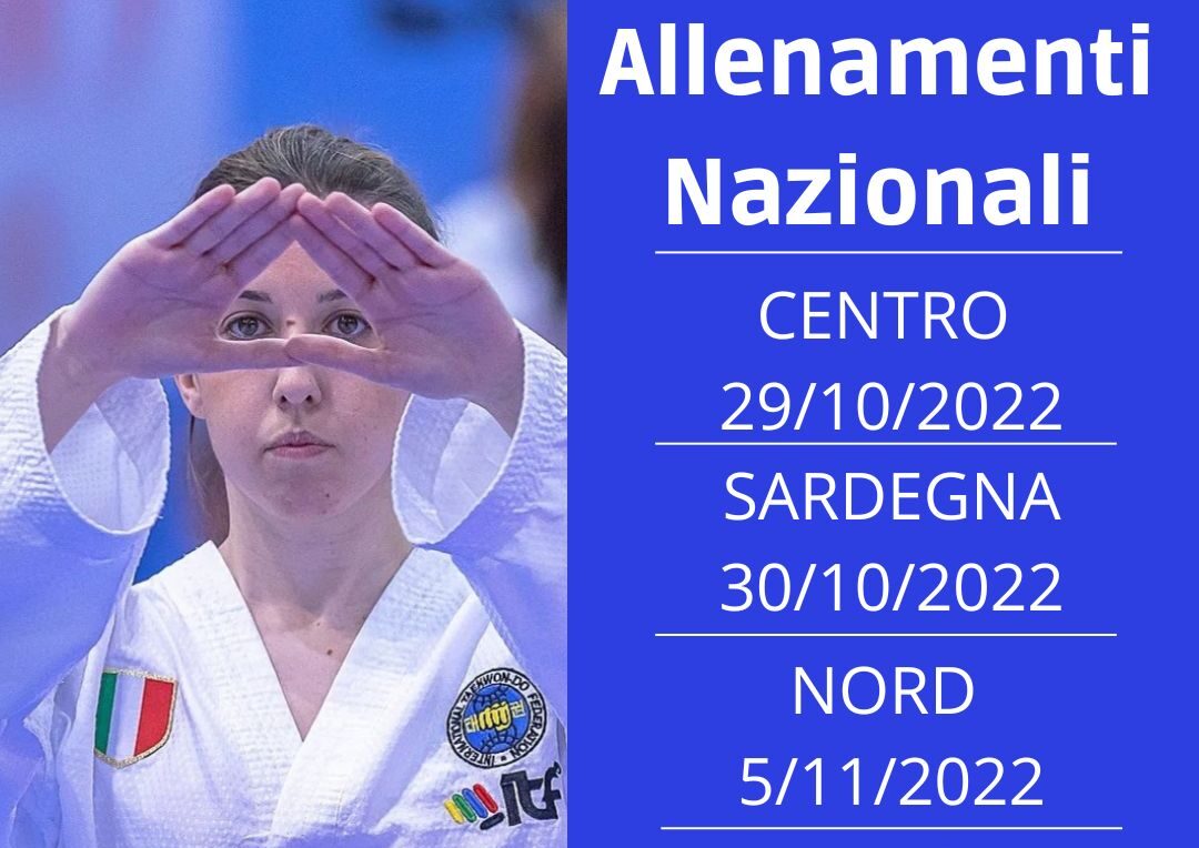 ALLENAMENTO CANDIDATI<BR> NAZIONALE - VARIE SEDI<BR> 29-30/10 - 5/11/2022