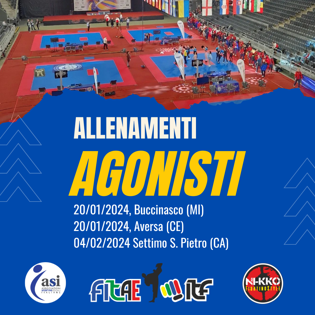 ALLENAMENTI AGONISTI - NORD, CENTRO, SARDEGNA - 20/01 e 04/02/2024